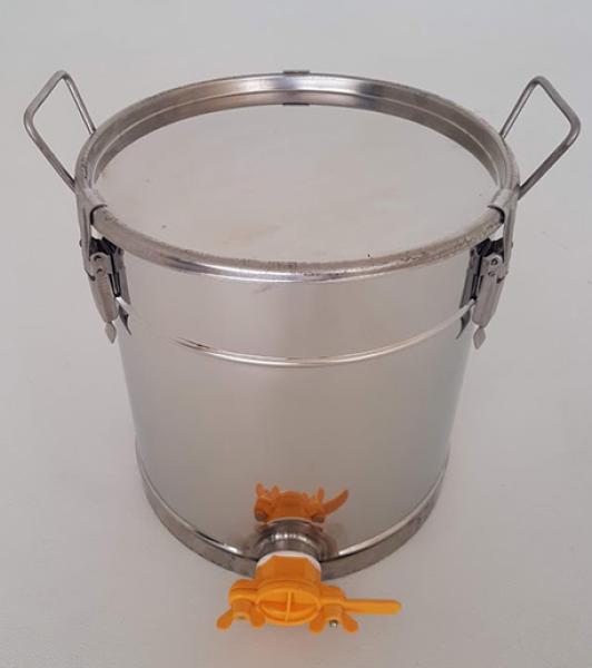 FASS MIT SCHLÖSSERN AUS ROSTFREIEM STAHL MIT AUSLAUFSICHEREM DECKEL 50KG HONIG